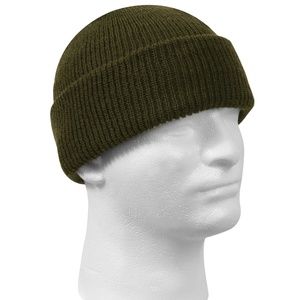 100% Wool, US Army Style Watch Cap / Toque - OD (Olive Drab) Green